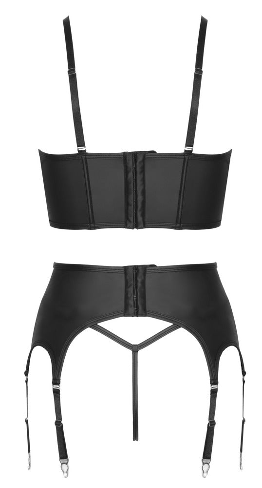 Top corset, porte-jarretelles & string