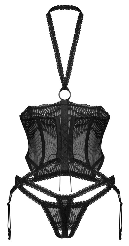 Ensemble porte-jarretelles & string ouvert Alliane