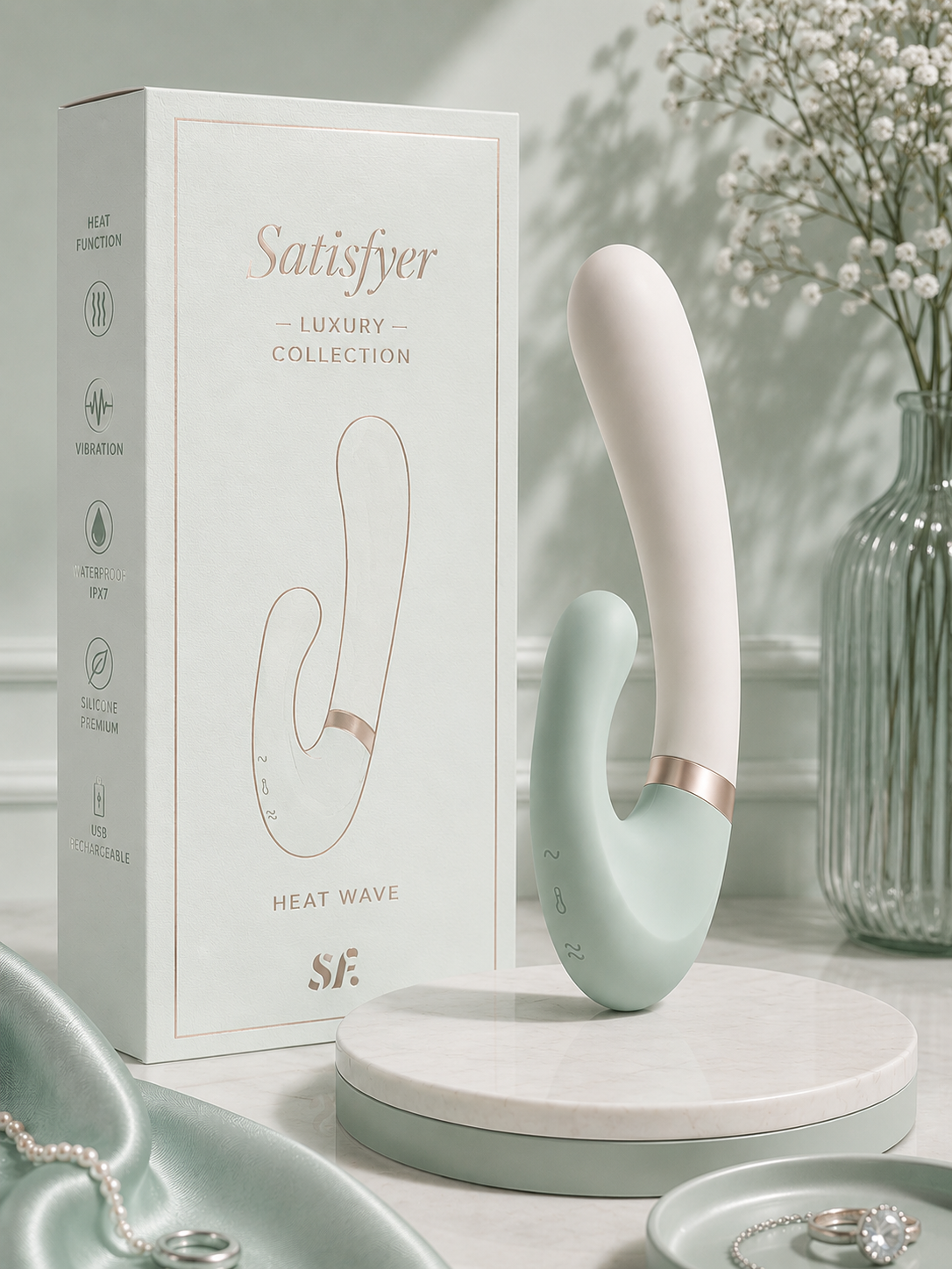 SATISFYER - HEAT WAVE VIBRATEUR BLANC