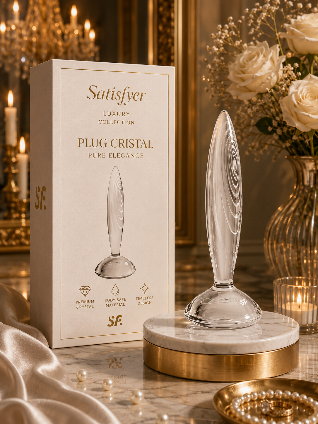 SATISFYER - PLUG ANAL EN CRISTAL ÉTINCELANT