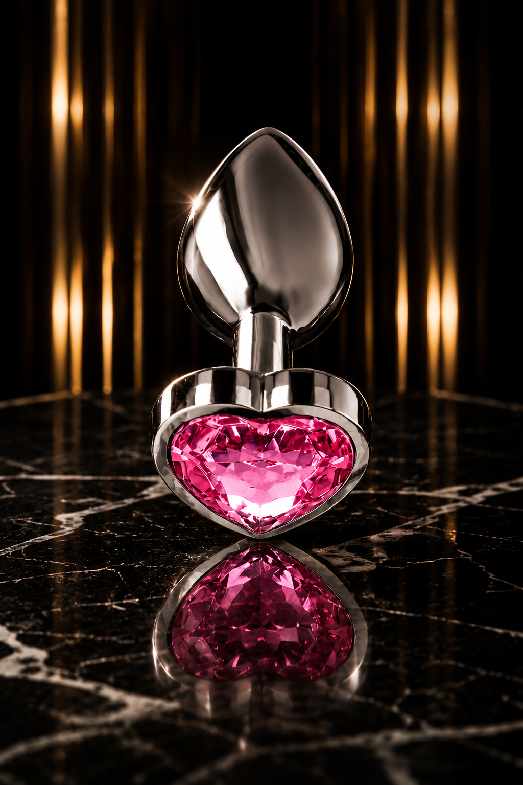 INTENSE - PLUG ANAL EN ALUMINIUM COEUR ROSE "M"