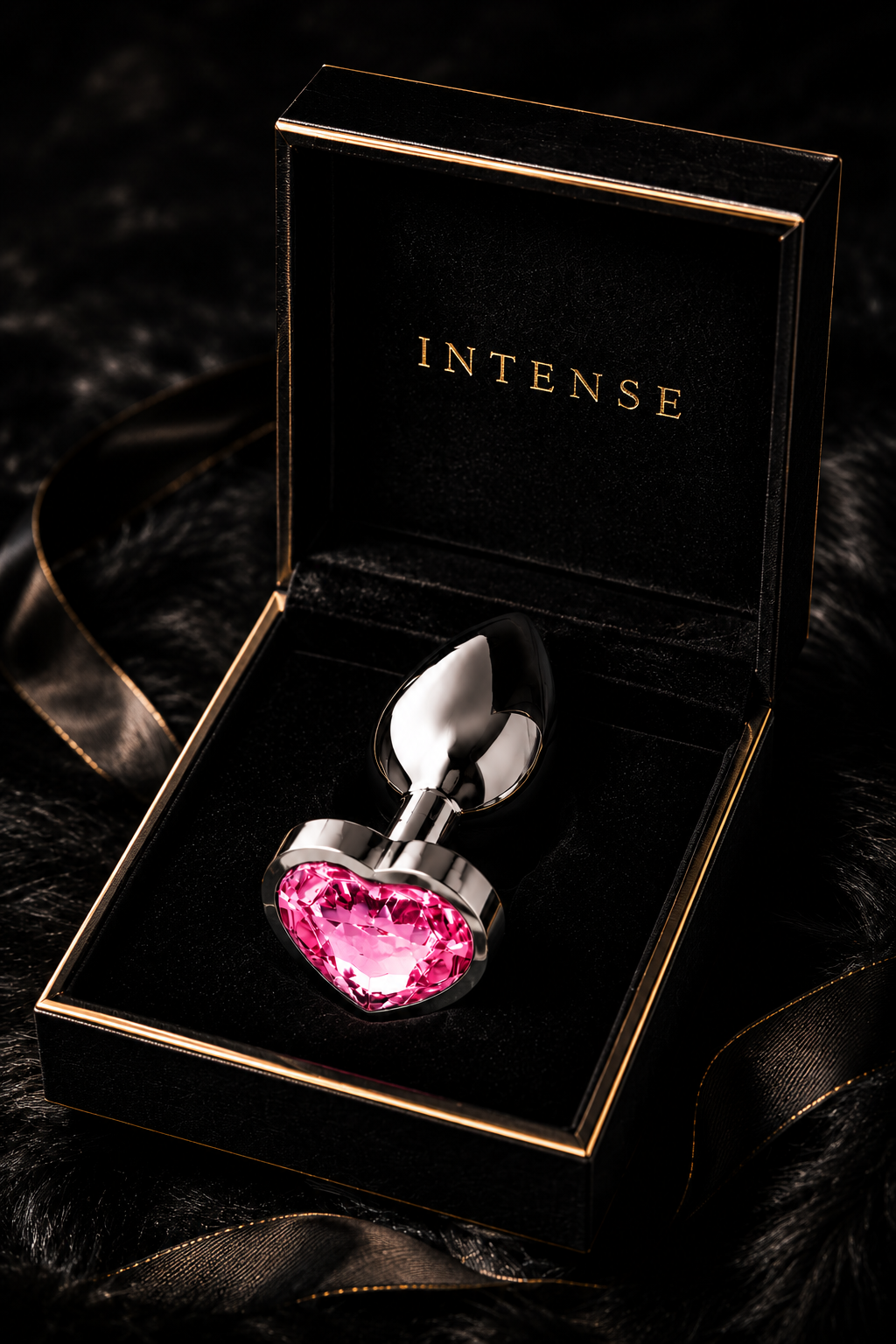 INTENSE - PLUG ANAL EN ALUMINIUM COEUR ROSE "M"