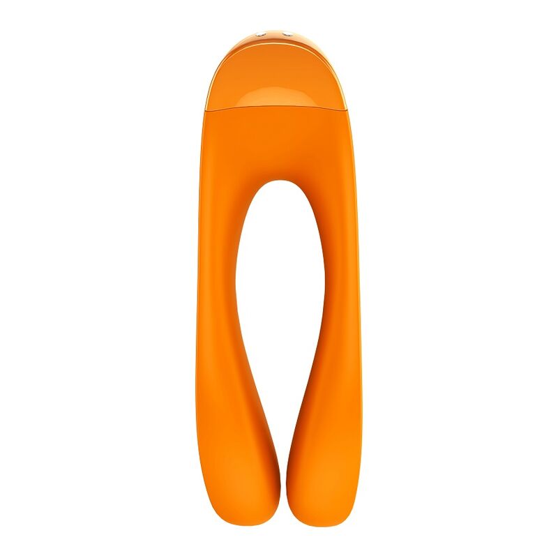 SATISFYER - VIBROMASSEUR FINGER CANDY CANE ORANGE ET NOIR