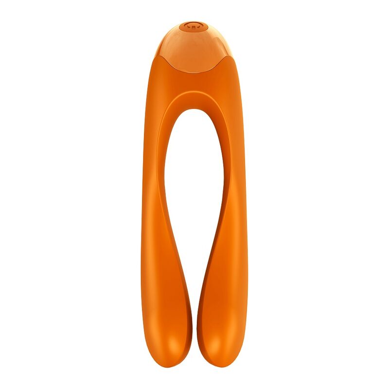 SATISFYER - VIBROMASSEUR FINGER CANDY CANE ORANGE ET NOIR