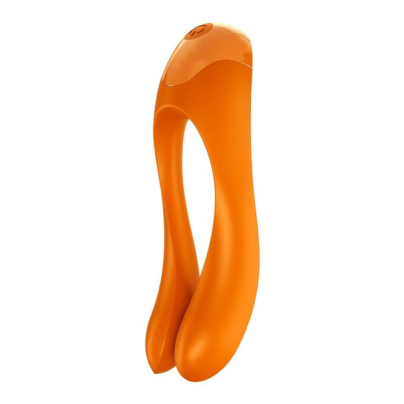 SATISFYER - VIBROMASSEUR FINGER CANDY CANE ORANGE ET NOIR