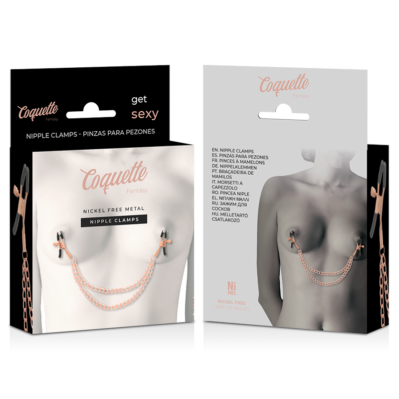 COQUETTE CHIC DESIRE - PINCES TETONS FANTAISIE EN MÉTAL AVEC CHAÎNE