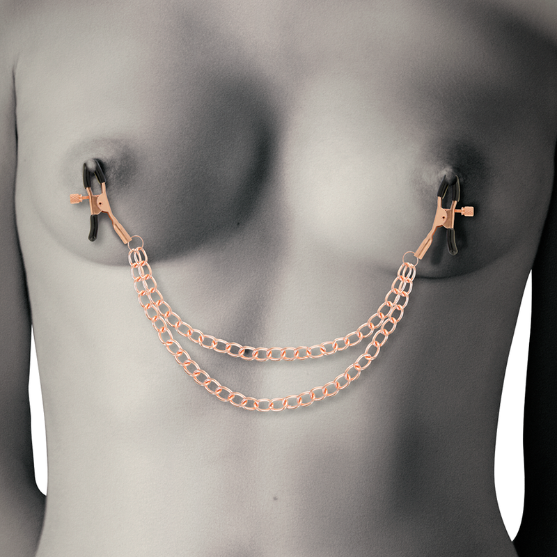 COQUETTE CHIC DESIRE - PINCES TETONS FANTAISIE EN MÉTAL AVEC CHAÎNE