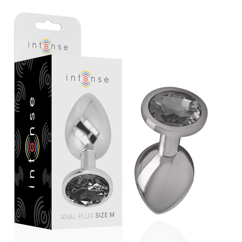 INTENSE - PLUG ANAL EN MÉTAL ALUMINIUM  NOIR TAILLE M