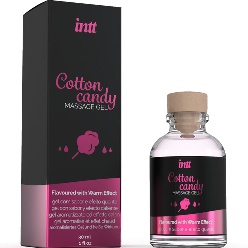 INTT MASSAGE &  SEX ORAL - GEL DE MASSAGE SAVEUR COTTON BARBE À PAPA ET EFFET CHAUFFANT