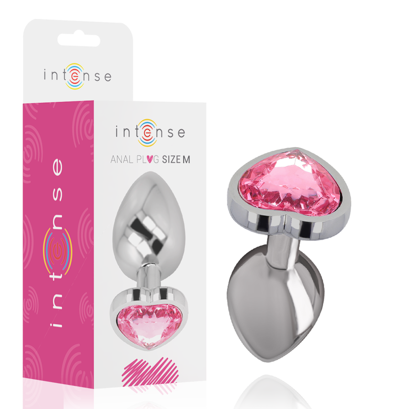 INTENSE - PLUG ANAL EN ALUMINIUM COEUR ROSE "M"