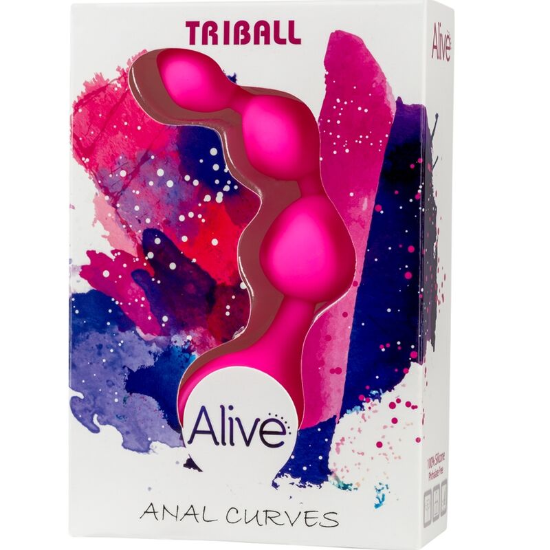 ALIVE - BILLES ANAL EN SILICONE ROSE TRIBALL 15 CM