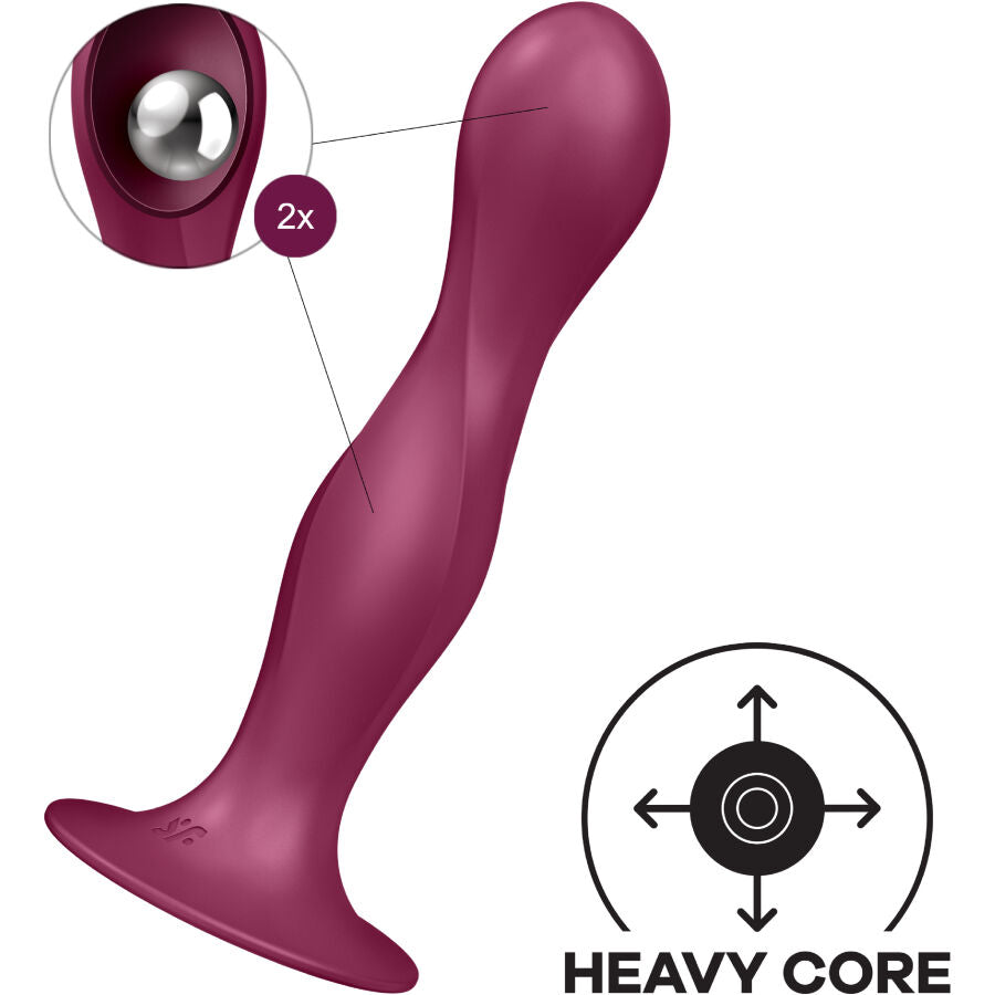 SATISFYER - DOUBLE BALL-R BLEU ET GRENAT
