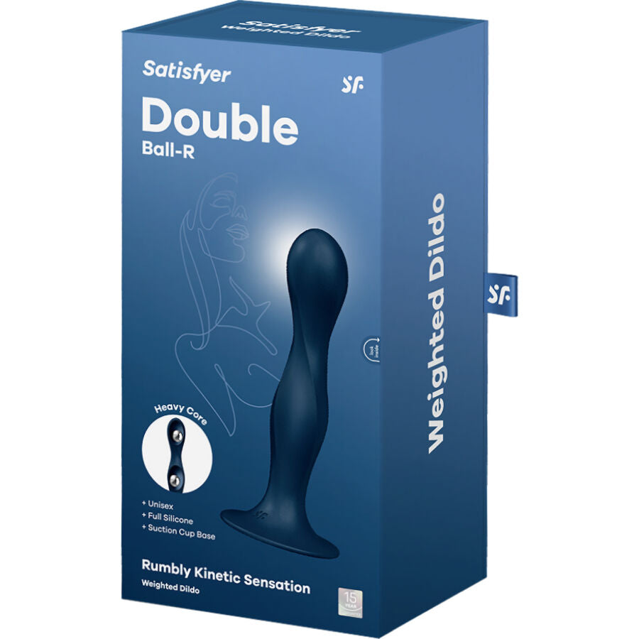 SATISFYER - DILDO EN SILICONE DOUBLE BALL-R BLEU ET GRENAT