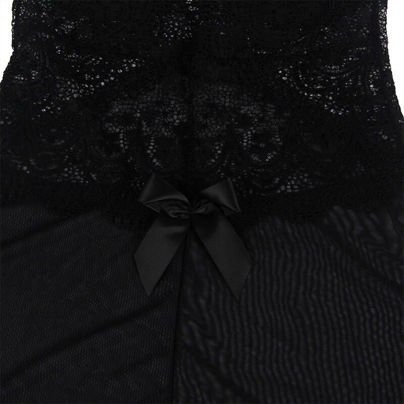 SUBBLIME - TISSU TULLE BABYDOLL AVEC DENTELLE ET DÉTAIL FLEUR NOIR