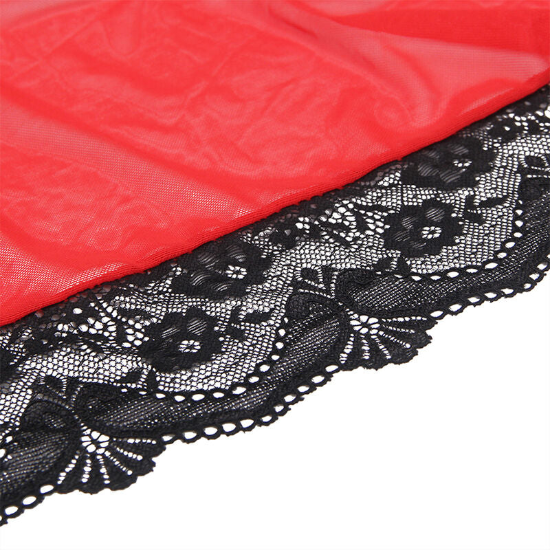 SUBBLIME - ROBE EN TISSU TRANSPARENT DÉTAIL DENTELLE ROUGE