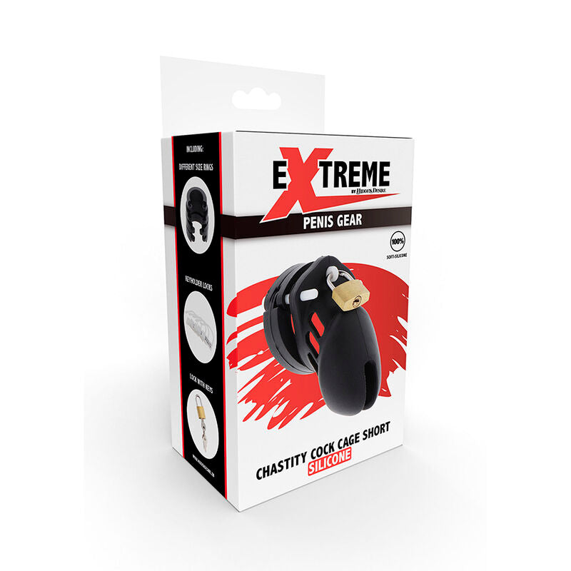 HIDDEN DESIRE - EXTREME CAGE DE CHASTETÉ SILICONE TAILLE S