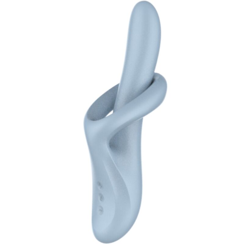 SATISFYER - HEAT FLEX 4 VIBRATEUR EFFET CHAUFANT 12 VIBRATIONS BLEU ET GRIS
