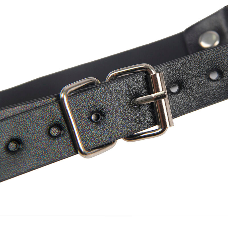 SUBBLIME -  PINCES À TETONS EN CUIR BONDAGE NOIRES TAILLE UNIQUE