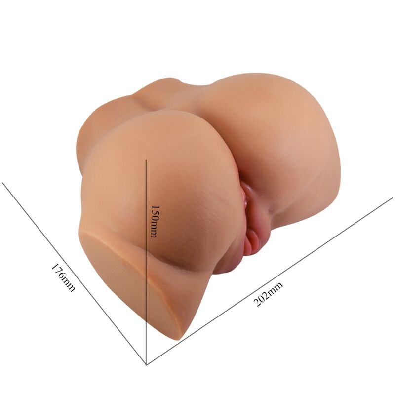 CRAZY BULL - VIBRATEUR EMILIA ASS AVEC VAGIN RÉALISTE ET TÉLÉCOMMANDE D'ANUS