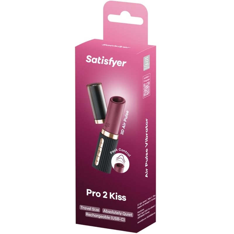 SATISFYER - STIMULATEUR DE CLITORIS PRO 2 KISS WAVE GRENAT / NOIR