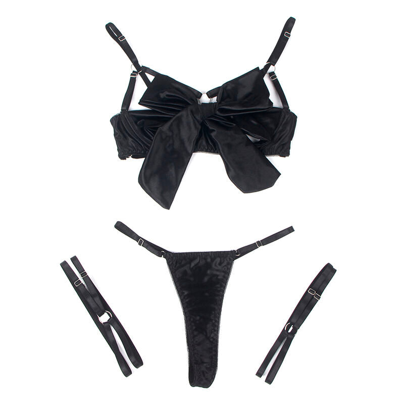 SUBBLIME - ENSEMBLE SOUTIEN-GORGE AVEC NŒUD NOIR RÉGLABLE