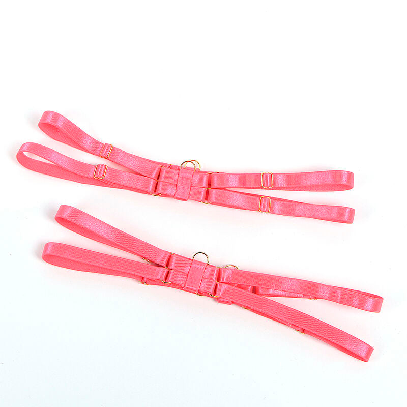 SUBBLIME - ENSEMBLE SOUTIEN-GORGE AVEC COLLIER ET DÉTAILS DE JAMBES ROSE FLUORESCENT L/XL