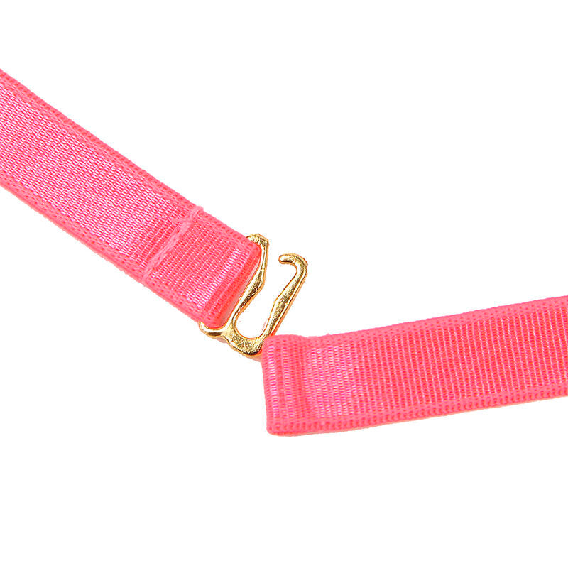 SUBBLIME - ENSEMBLE SOUTIEN-GORGE AVEC COLLIER ET DÉTAILS DE JAMBES ROSE FLUORESCENT L/XL