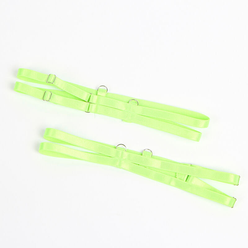 SUBBLIME - ENSEMBLE SOUTIEN-GORGE AVEC LIGNES DENTELLE ET JARRETELLE VERT ET BLEU