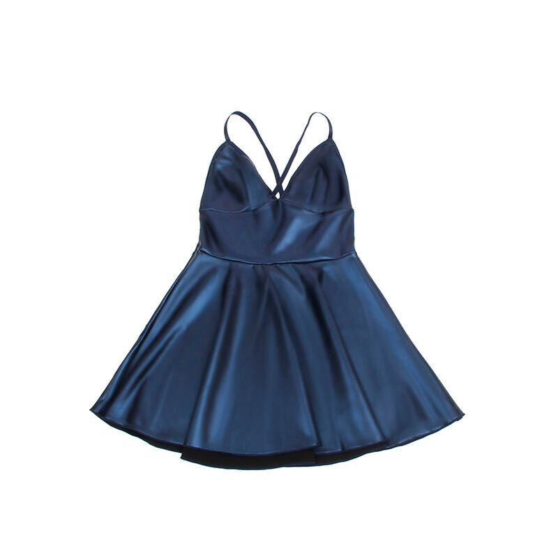 SUBBLIME - ROBE À BRETELLES EN CUIR BLEU