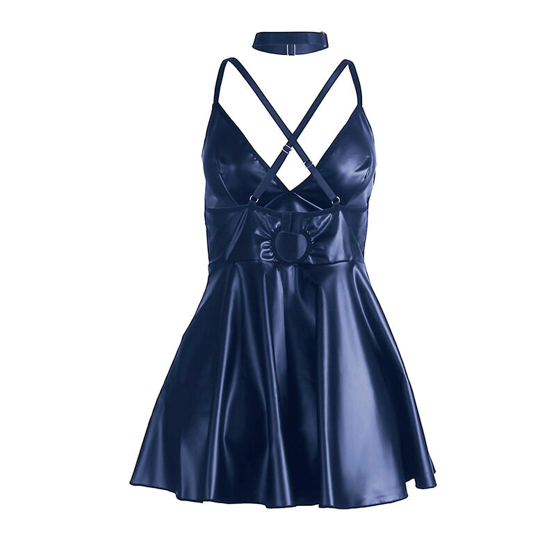 SUBBLIME - ROBE À BRETELLES EN CUIR BLEU