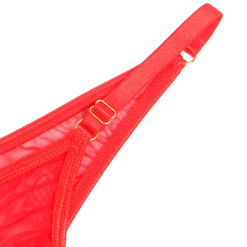 SUBBLIME - ENSEMBLE SOUTIEN-GORGE AVEC CHAÎNES ET COEUR EN MAILLE ROUGE