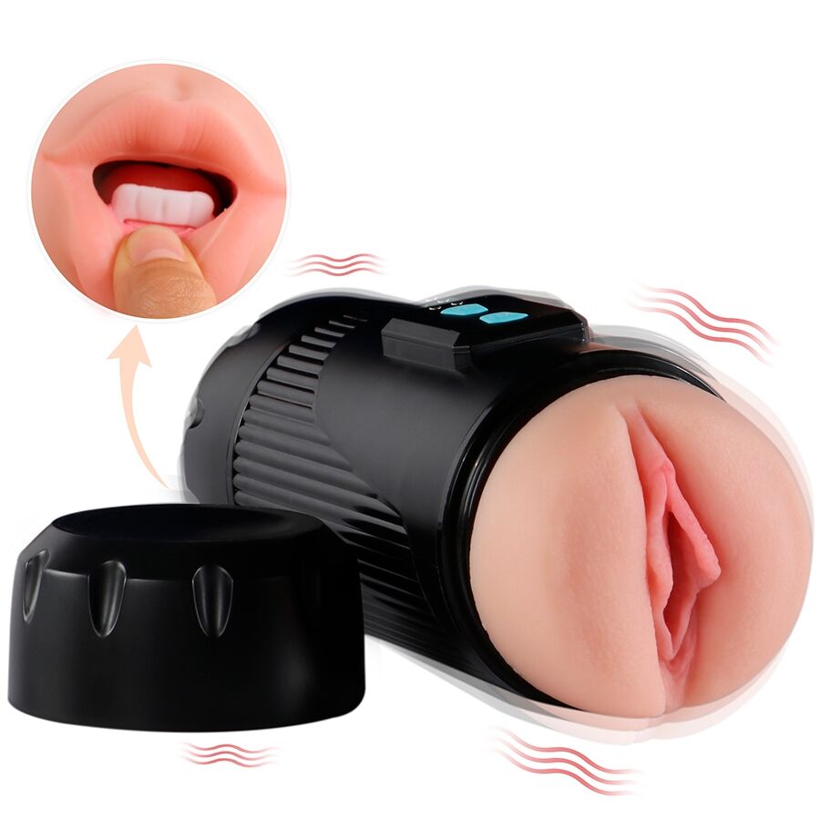 SHEQU - KAY DOUBLE MASTURBATEUR AVEC DOUBLE VIBRATION DE LA BOUCHE ET VAGIN