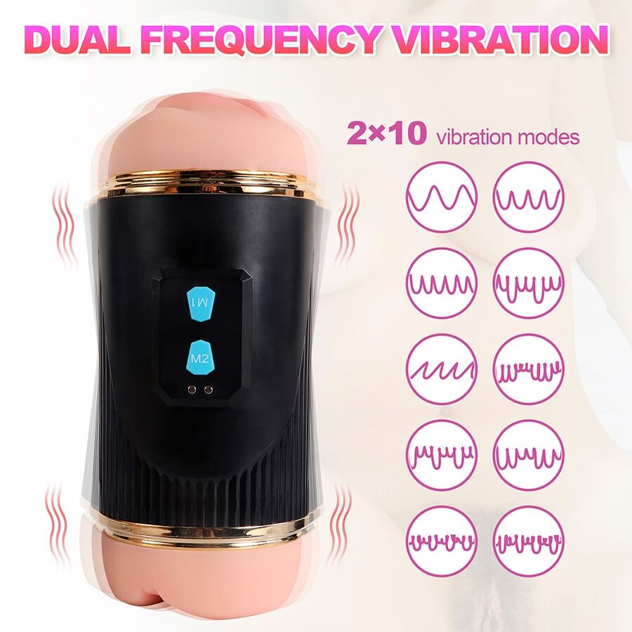 SHEQU - KAY DOUBLE MASTURBATEUR AVEC DOUBLE VIBRATION DE LA BOUCHE ET VAGIN