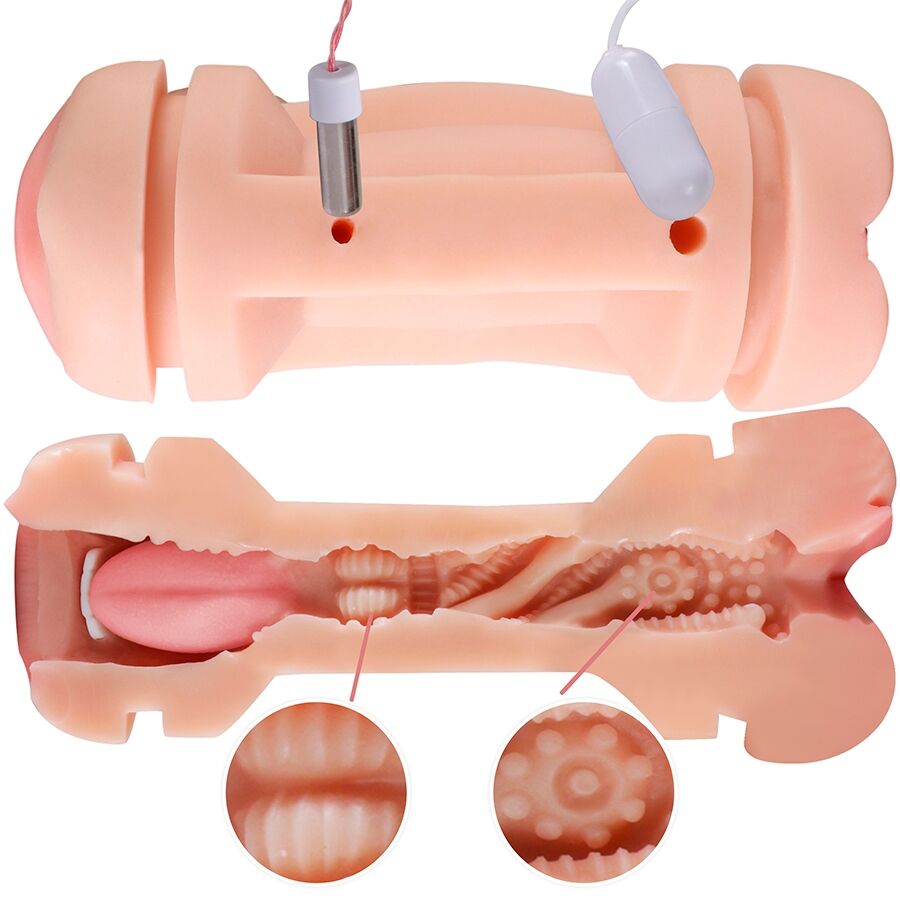SHEQU - KAY DOUBLE MASTURBATEUR AVEC DOUBLE VIBRATION DE LA BOUCHE ET VAGIN