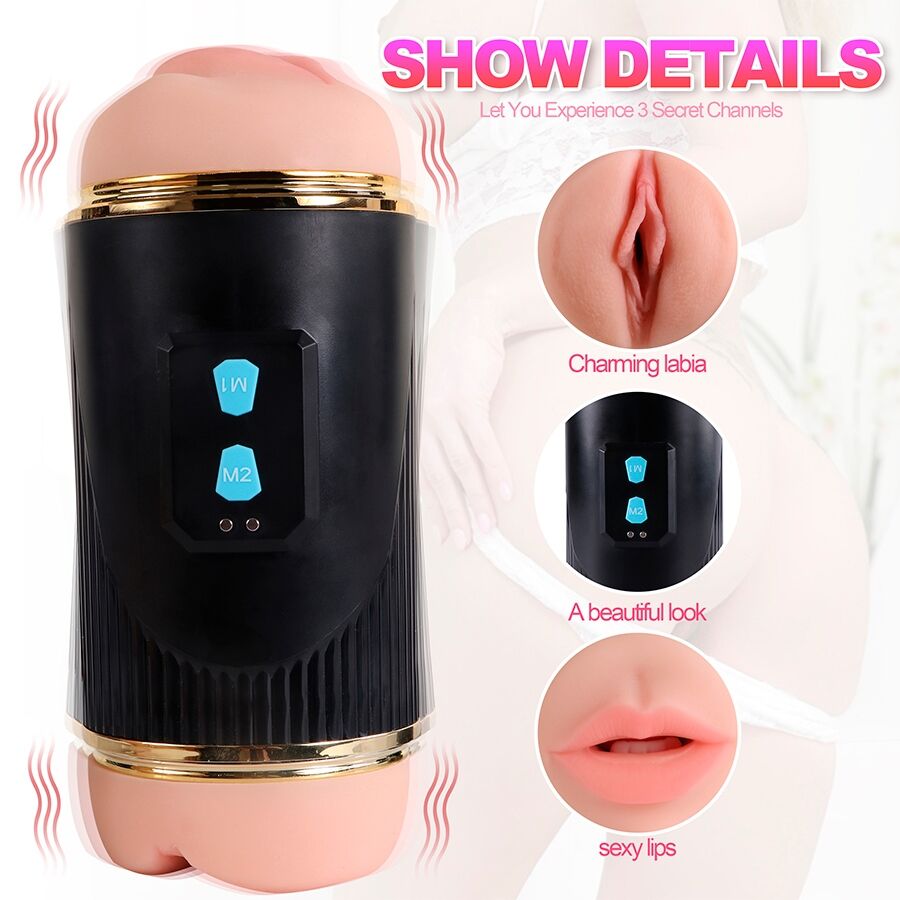 SHEQU - KAY DOUBLE MASTURBATEUR AVEC DOUBLE VIBRATION DE LA BOUCHE ET VAGIN