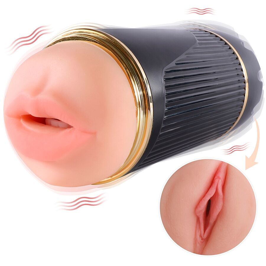 SHEQU - KAY DOUBLE MASTURBATEUR AVEC DOUBLE VIBRATION DE LA BOUCHE ET VAGIN