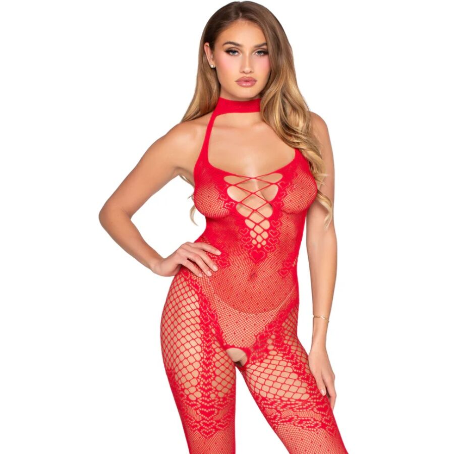 LEG AVENUE -  BODYSTOCKING ROUGE - TAILLE UNIQUE