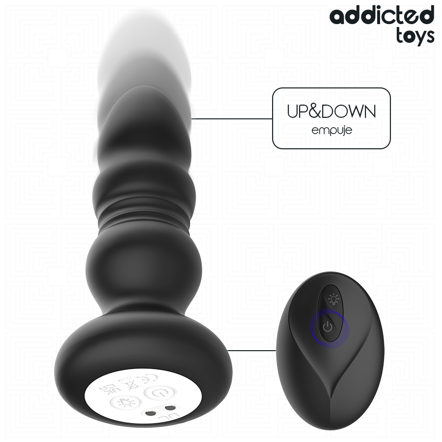 ADDICTED TOYS - PLUG ANAL ROTATIF ET VIBRANT, TÉLÉCOMMANDE AVEC  LED