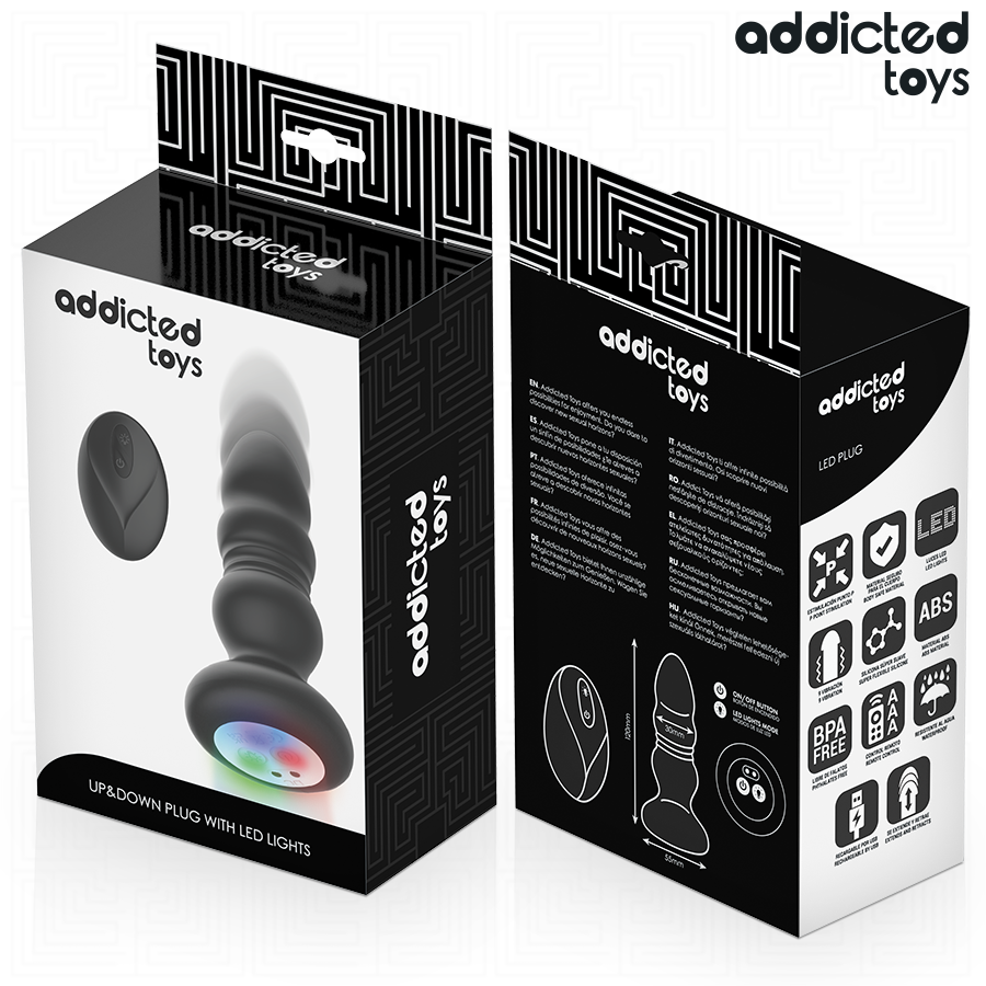 ADDICTED TOYS - PLUG ANAL ROTATIF ET VIBRANT, TÉLÉCOMMANDE AVEC  LED