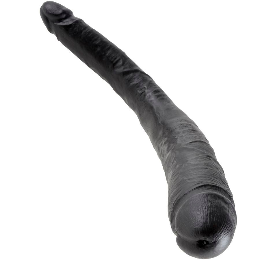 KING COCK SLIM DOUBLE DILDO BLACK 40.6 CM
